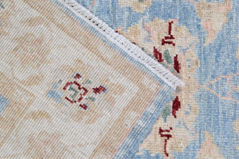 Handmade Runner rugs, Ziegler Style Mahal Light Blue Carpet Runners For