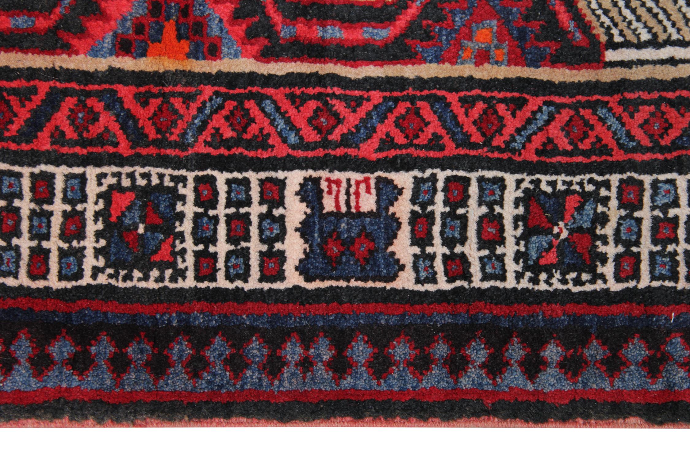 Tribal Handmade Runners and Rugs, Oriental Carpet Red Wool Vintage Rugs For Sale