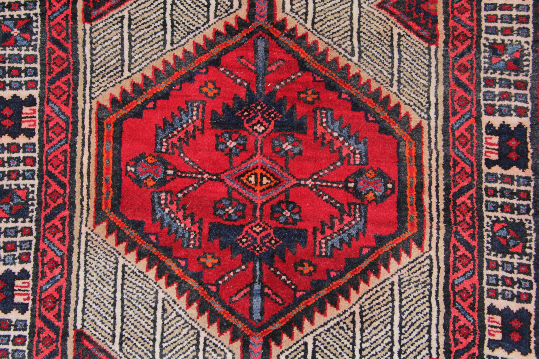 Afghan Handmade Runners and Rugs, Oriental Carpet Red Wool Vintage Rugs For Sale