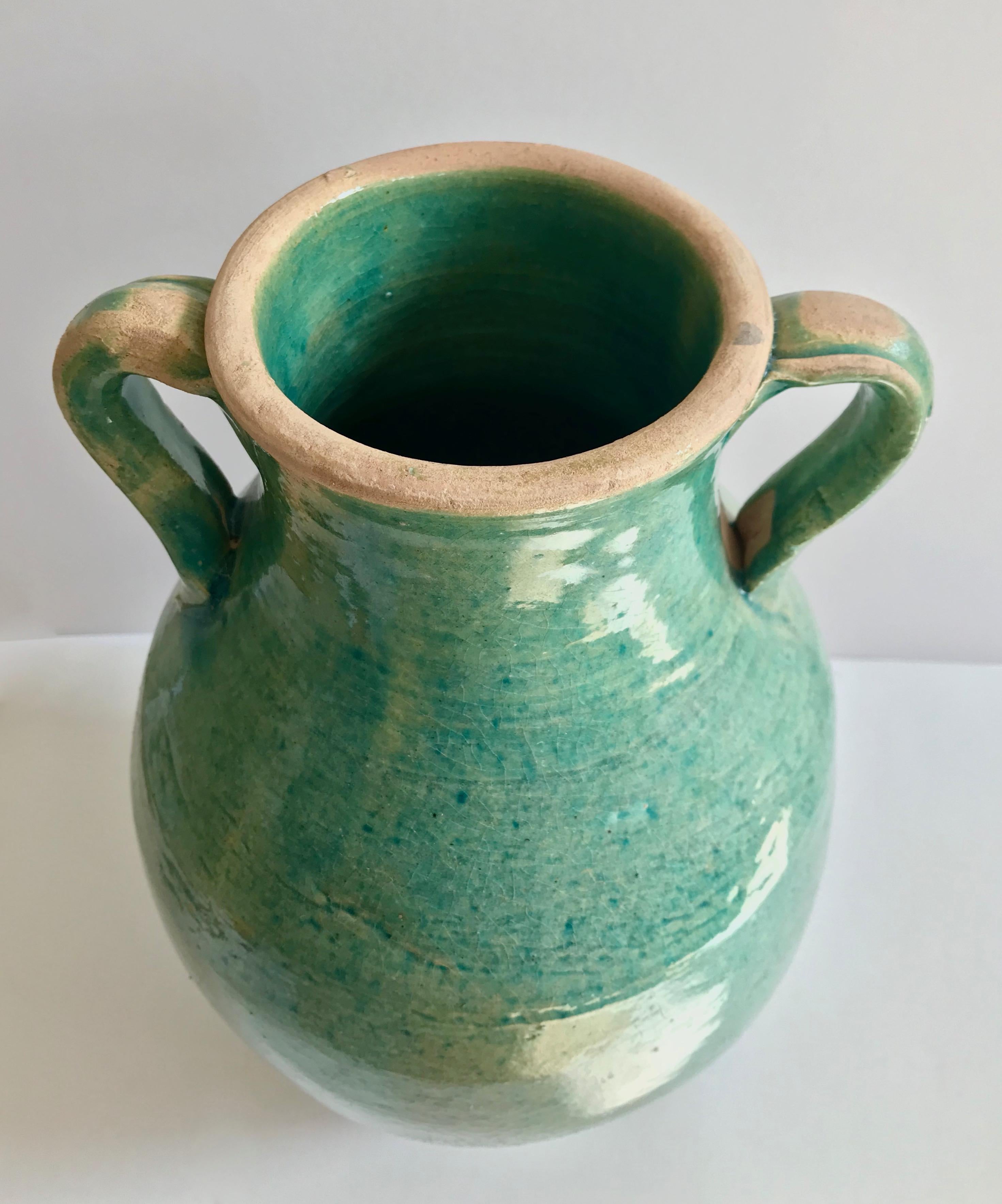 Handmade Rustic Farmhouse Glazed Terracotta Clay Pot Jar In Good Condition In London, GB