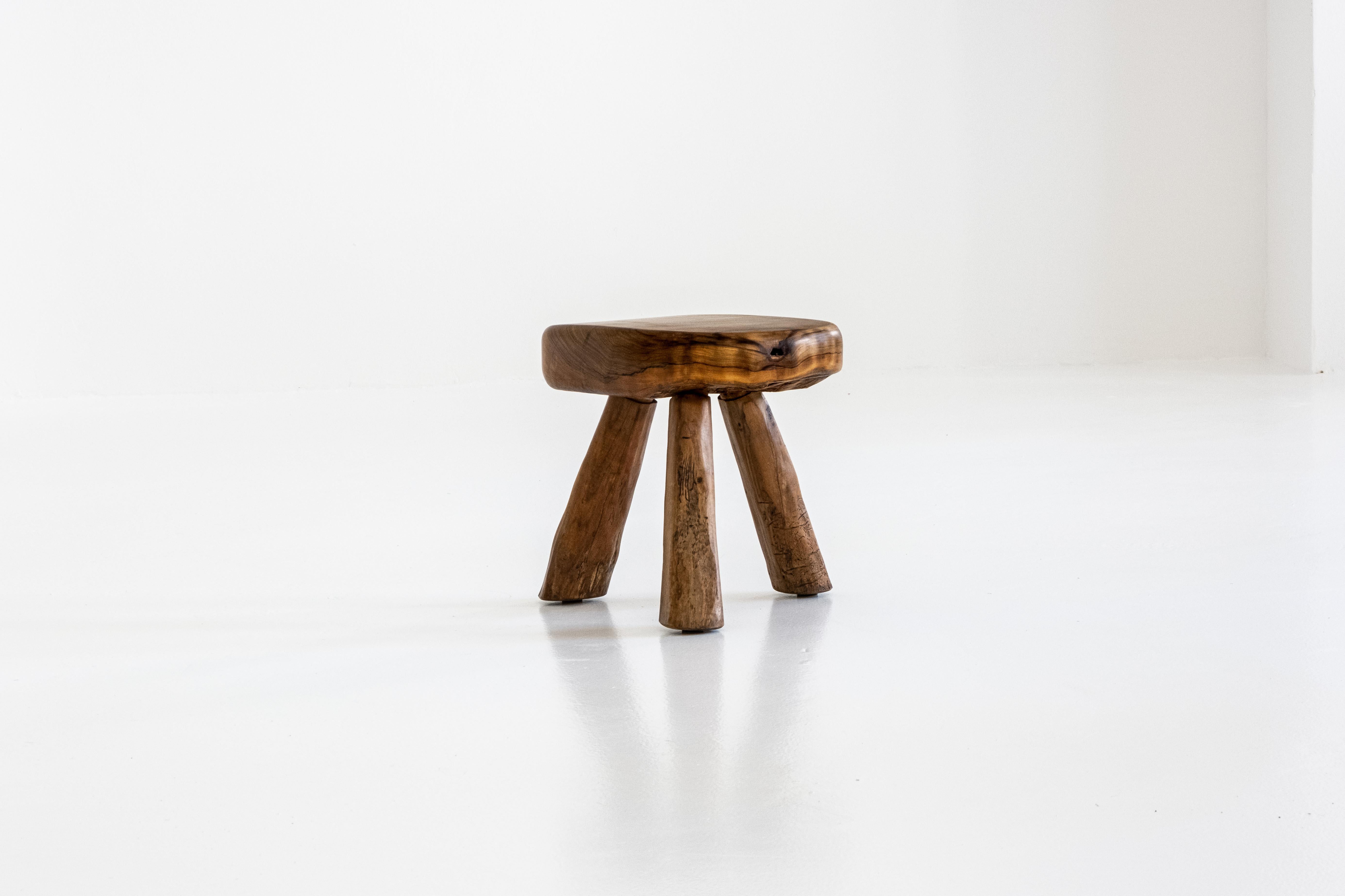 rustic stool side table