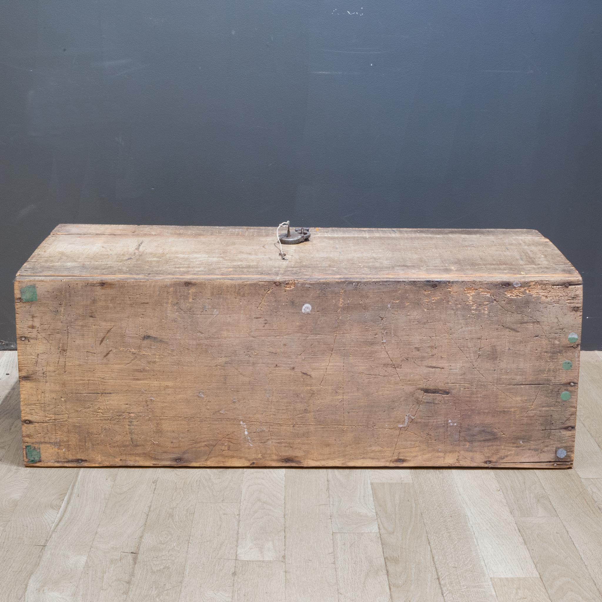 Handmade Rustic Tool Chest with Antique Pad Lock, circa 1920 4