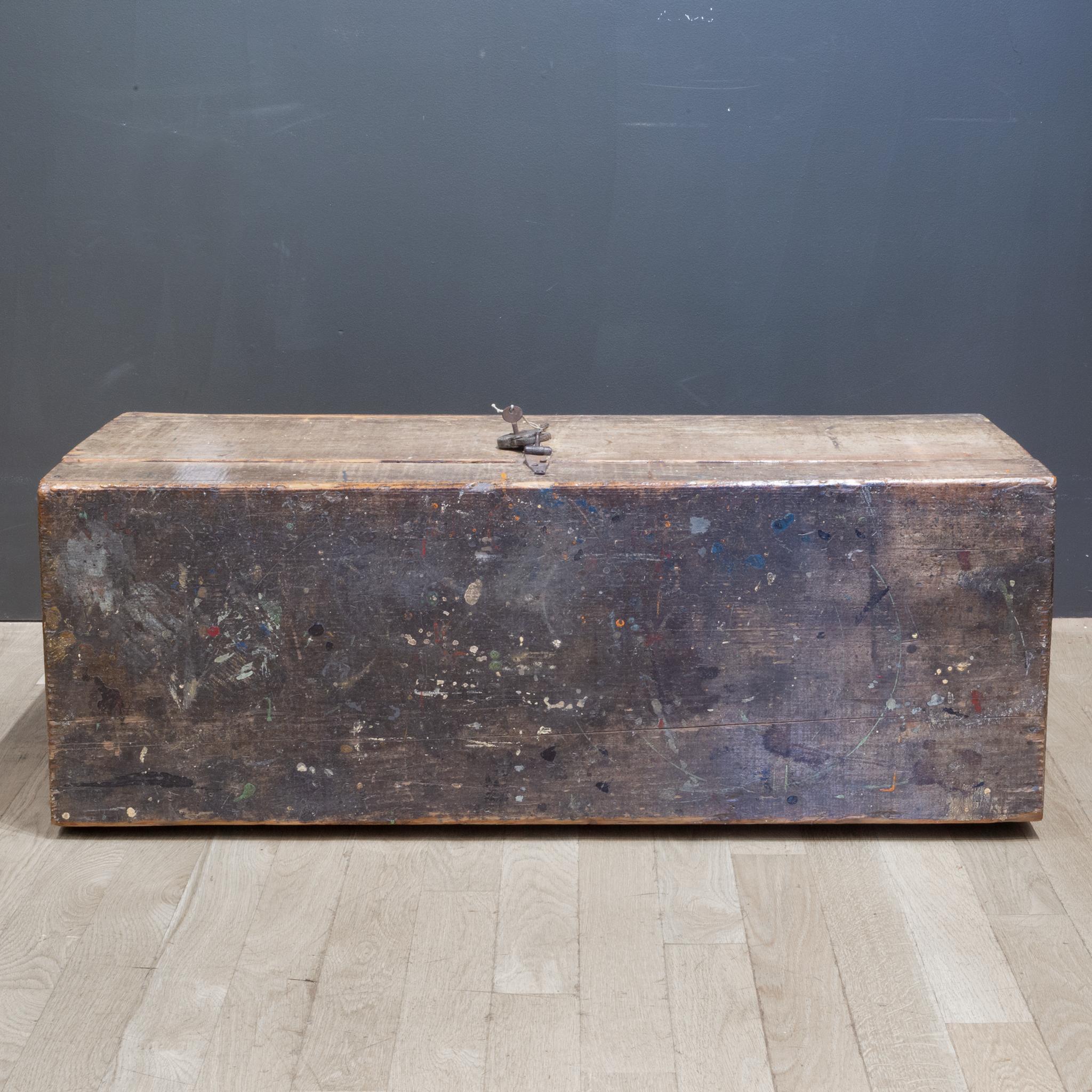 Handmade Rustic Tool Chest with Antique Pad Lock, circa 1920 2