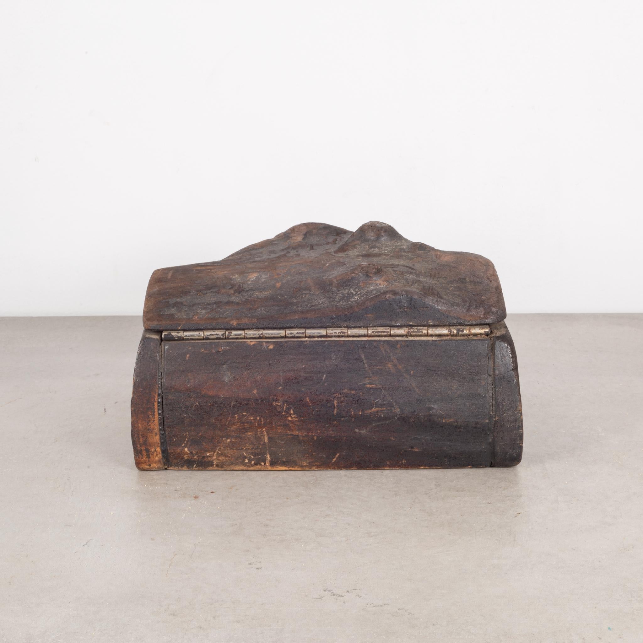 20th Century Handmade Rustic Wooden Box, circa 1940-1960