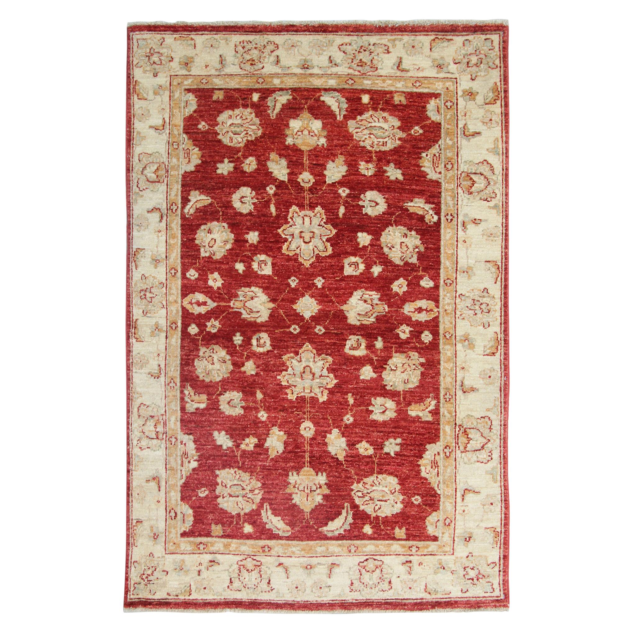 Roter handgefertigter Ziegler-Teppich – Wohnzimmerteppich für den Verkauf