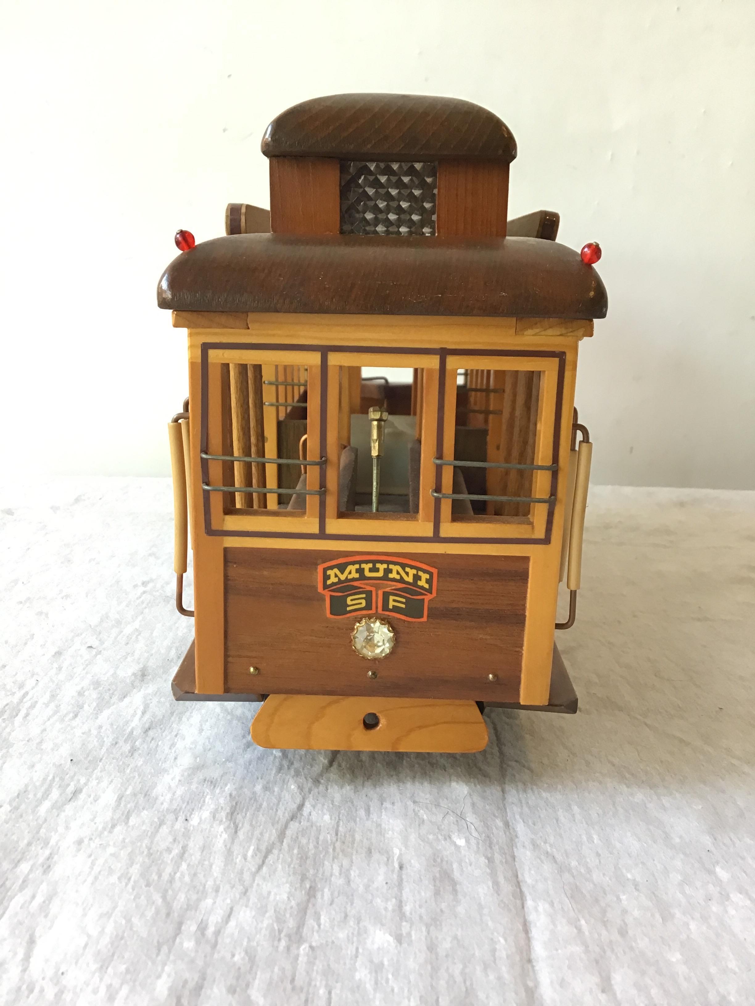 Handmade San Francisco Street Car Music Box by Nate Gruenberg 1977 In Good Condition In Tarrytown, NY