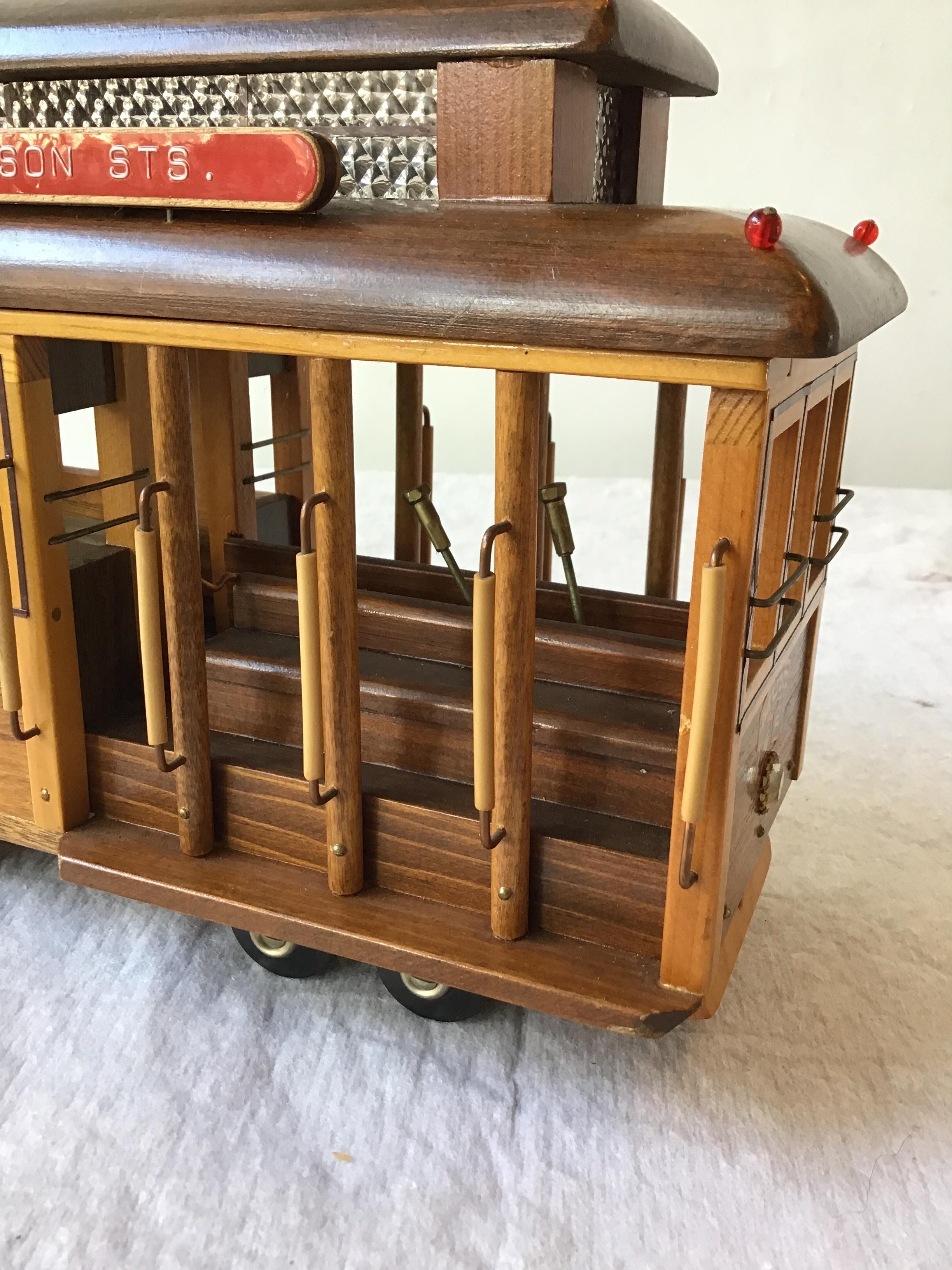 Late 20th Century Handmade San Francisco Street Car Music Box by Nate Gruenberg 1977