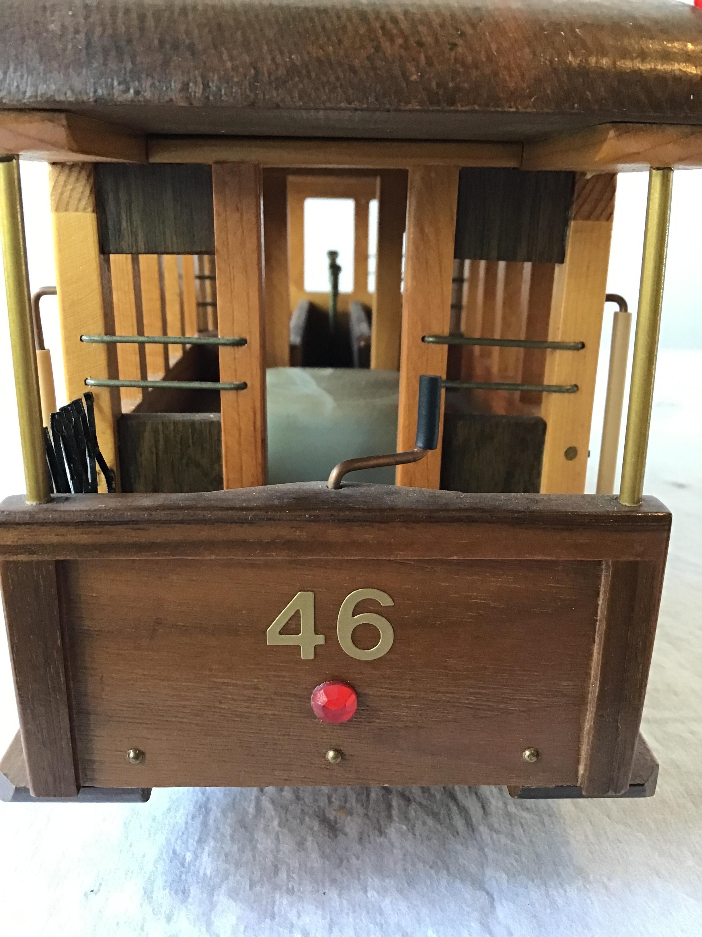 Wood Handmade San Francisco Street Car Music Box by Nate Gruenberg 1977