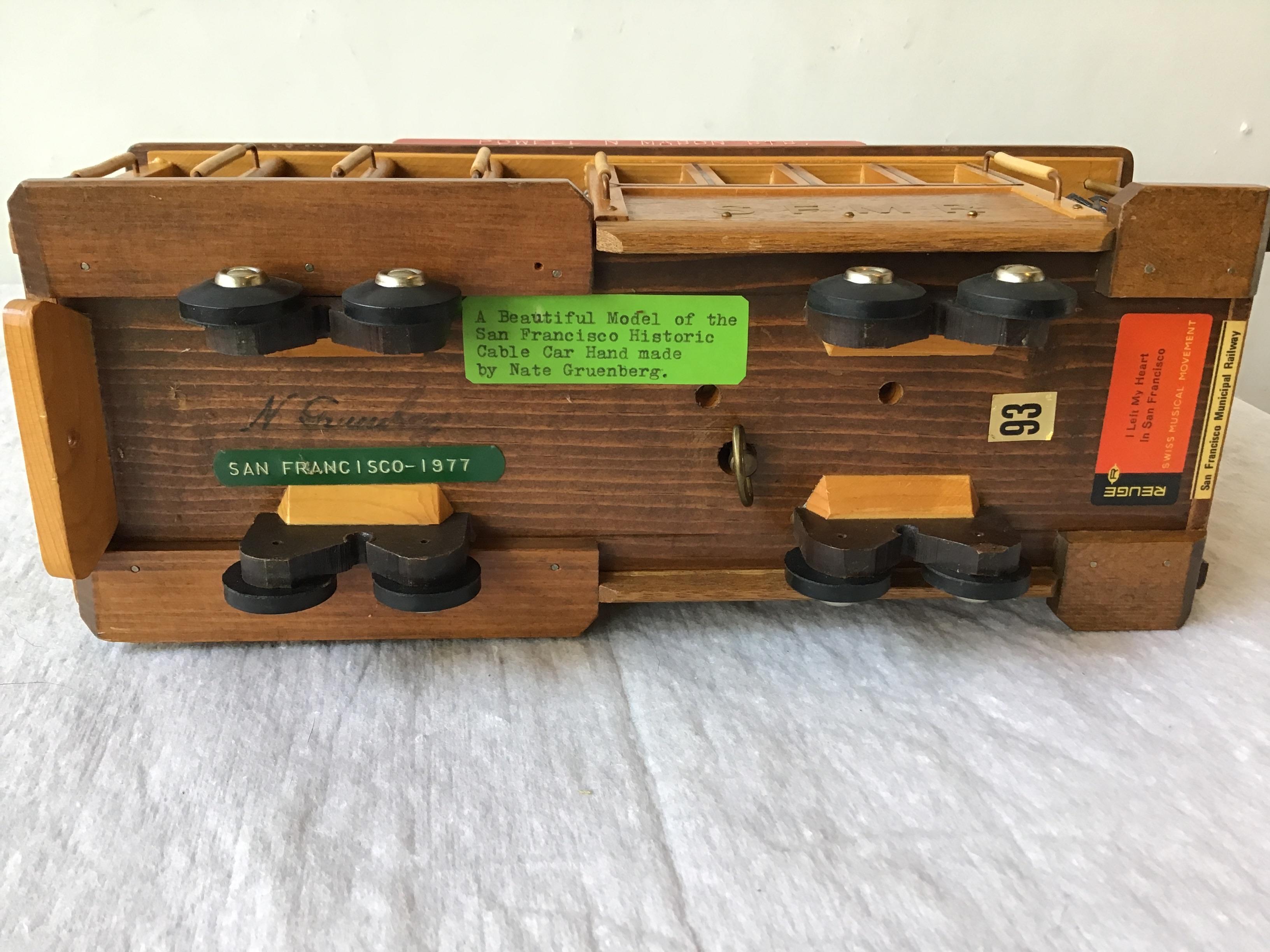 Handmade San Francisco Street Car Music Box by Nate Gruenberg 1977 1
