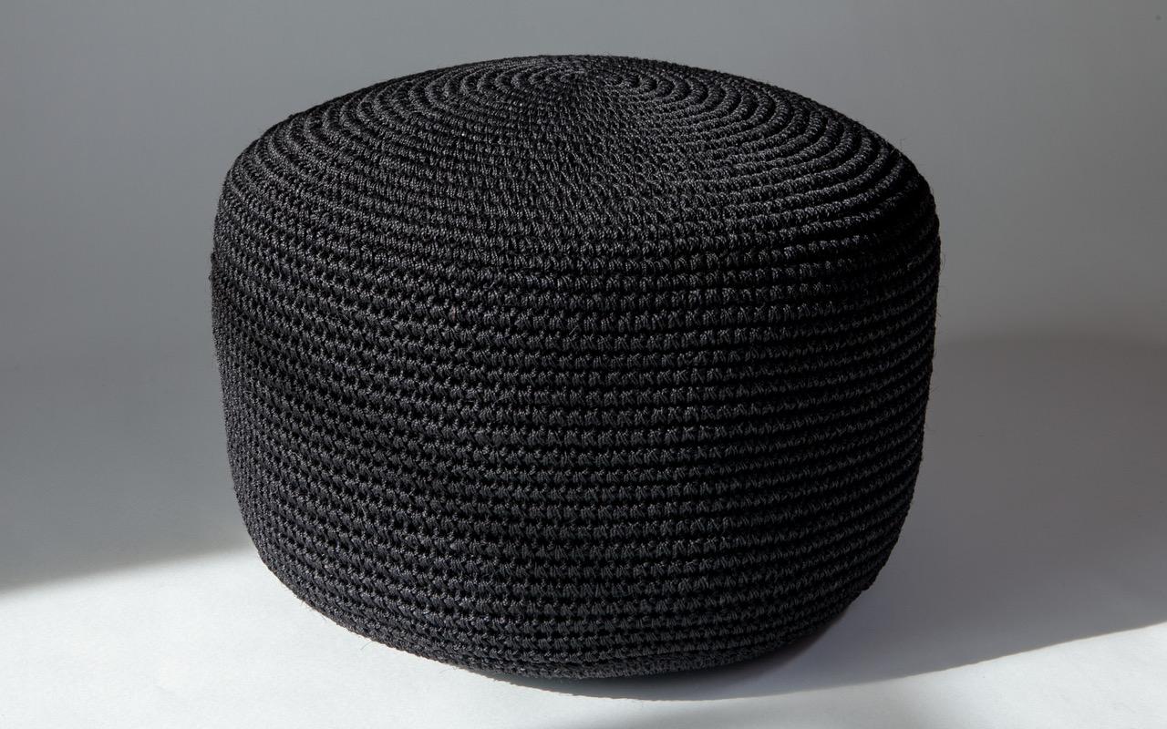 Handmade Sansevieria Pouf in Natural, Organic Fiber, in Stock In New Condition In West Hollywood, CA