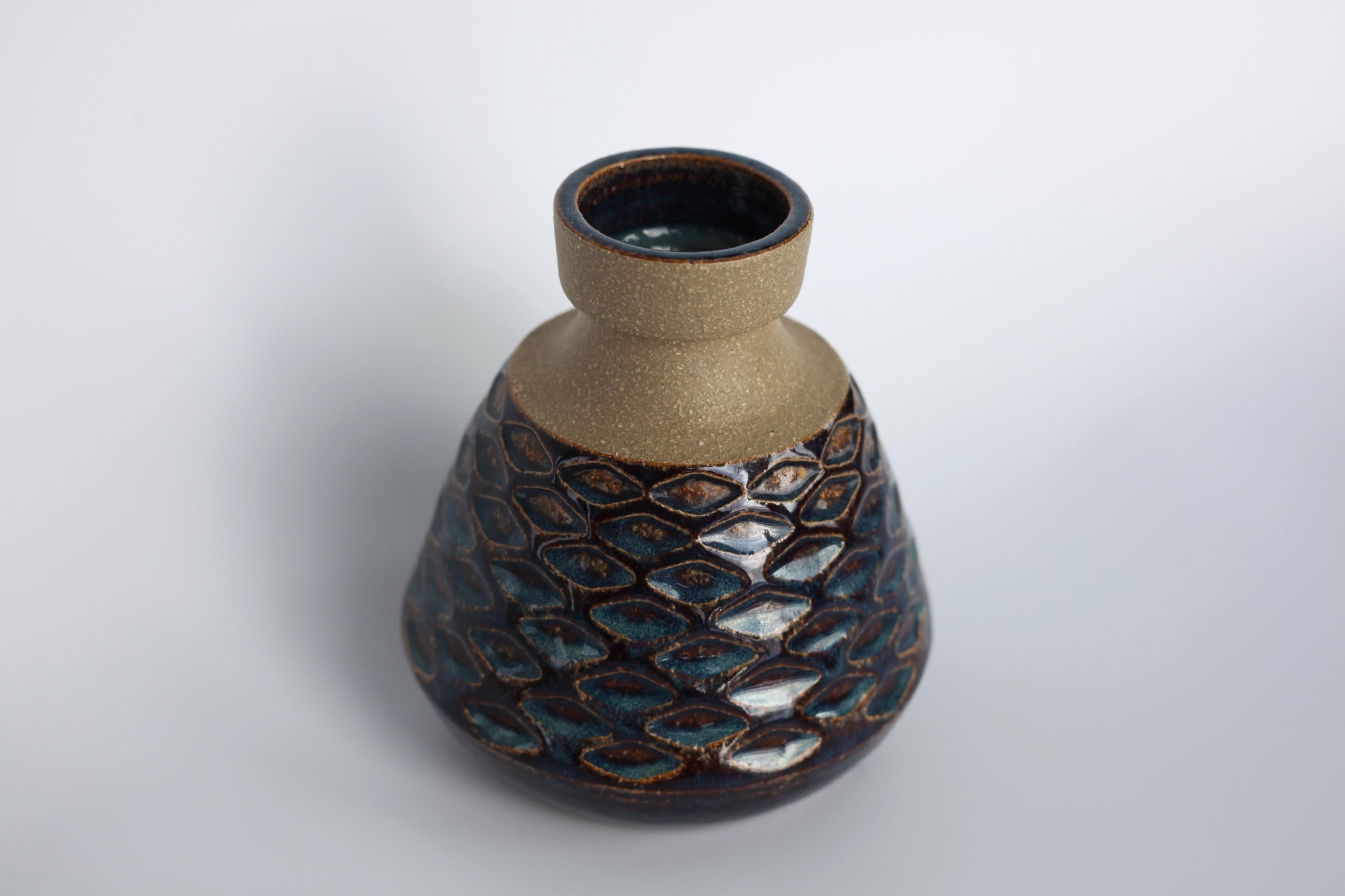 Mid-Century Modern Handmade Danish Midcentury Søholm Vase by Einar Johansen, Denmark For Sale