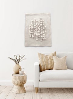 Handmade sculptural felt wall art ASTRA One White by Studio Marmi 2