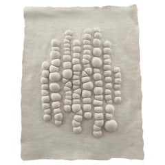 Handmade sculptural felt wall art ASTRA One White by Studio Marmi 2