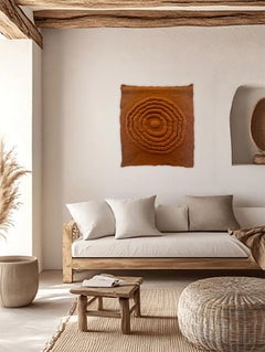 Handmade sculptural felt wall art TERRA - Burnt Orange - by Studio Marmi
