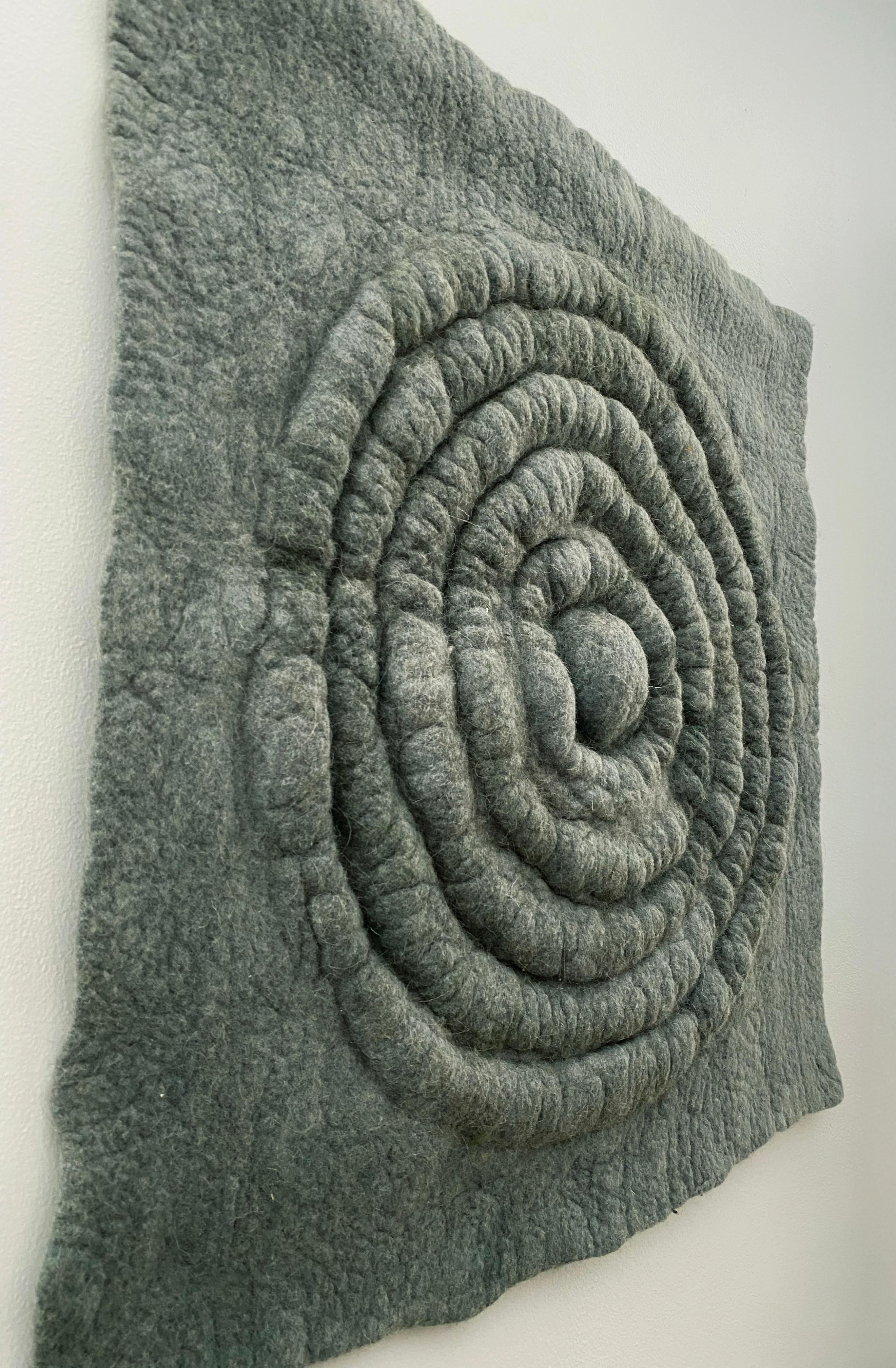 Turkish Handmade sculptural felt wall art  TERRA Gray by Studio Marmi For Sale