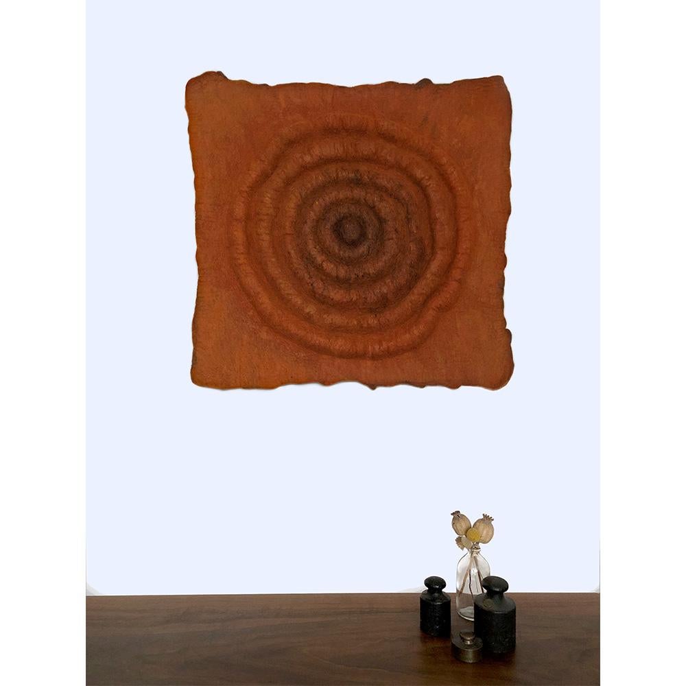 Hand-Crafted Handmade sculptural felt wall art  TERRA Gray by Studio Marmi For Sale