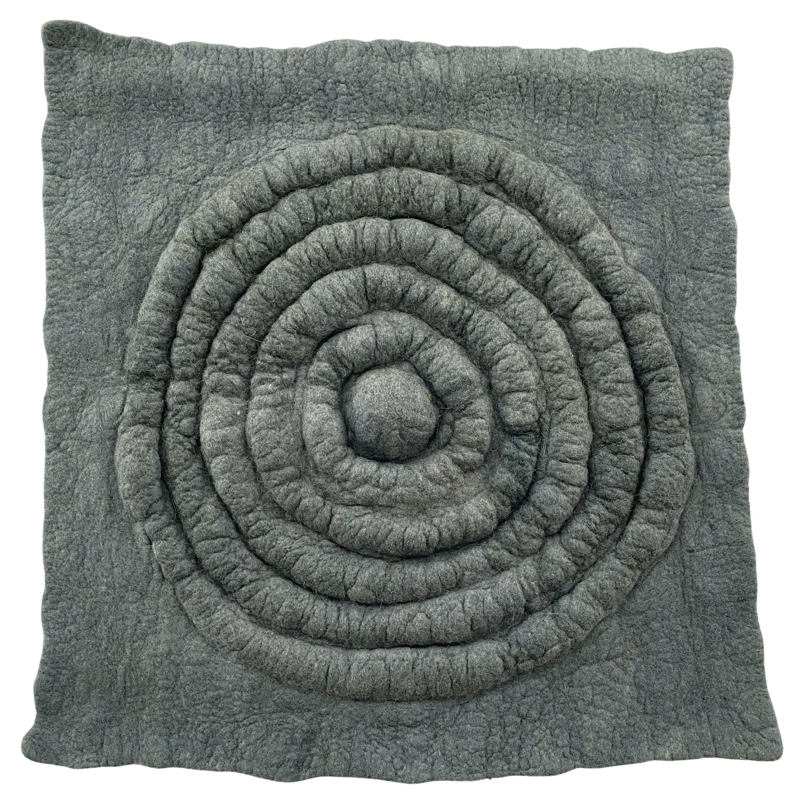 Handmade sculptural felt wall art  TERRA Gray by Studio Marmi