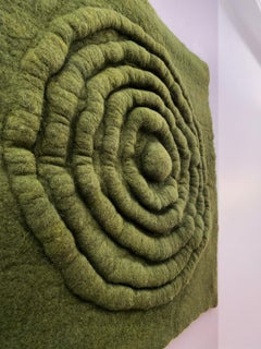 Handmade sculptural felt wall art TERRA Green by Studio Marmi