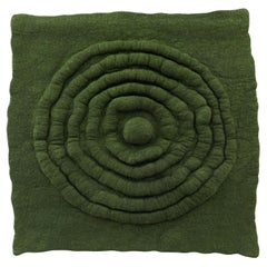 Handmade sculptural felt wall art TERRA Green by Studio Marmi