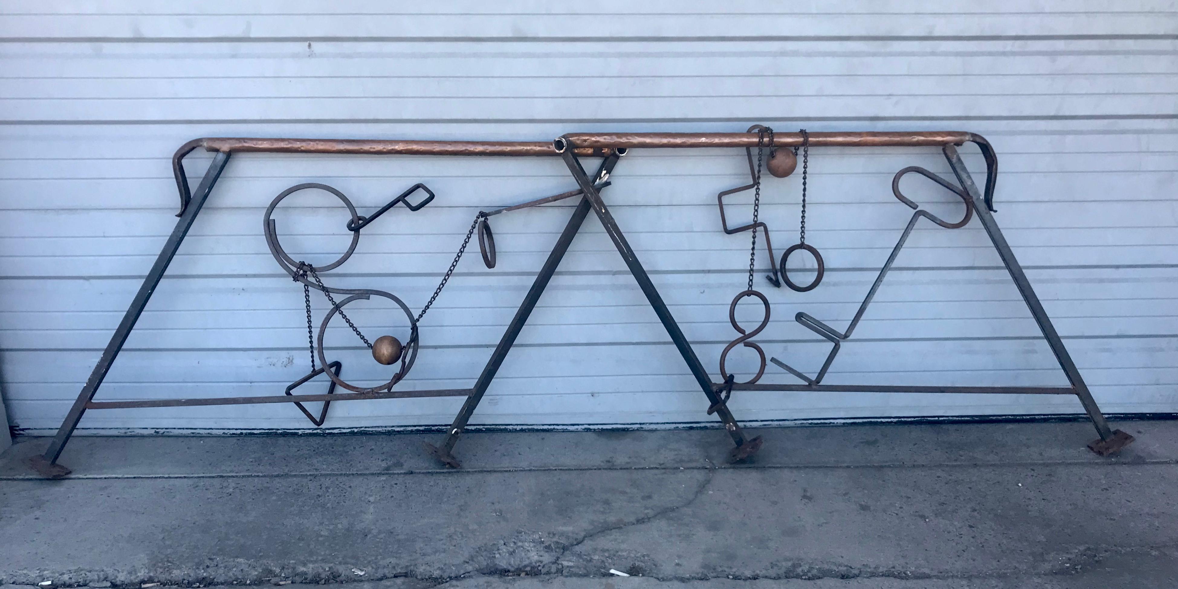 Handgefertigte skulpturale 4teilige Eisen-, Kupfer- und Bronze-Eisenbahnen von Larry Griffis Sr. im Angebot 7