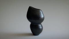Handmade Sculptural Scandinavian Design Black Large Ceramic Vase by Maku Ceramic