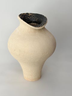 Handmade Sculptural Stoneware Vase, Organic Modern Ceramic Sculpture