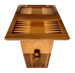 Handmade Sculptural Wood Backgammon Table