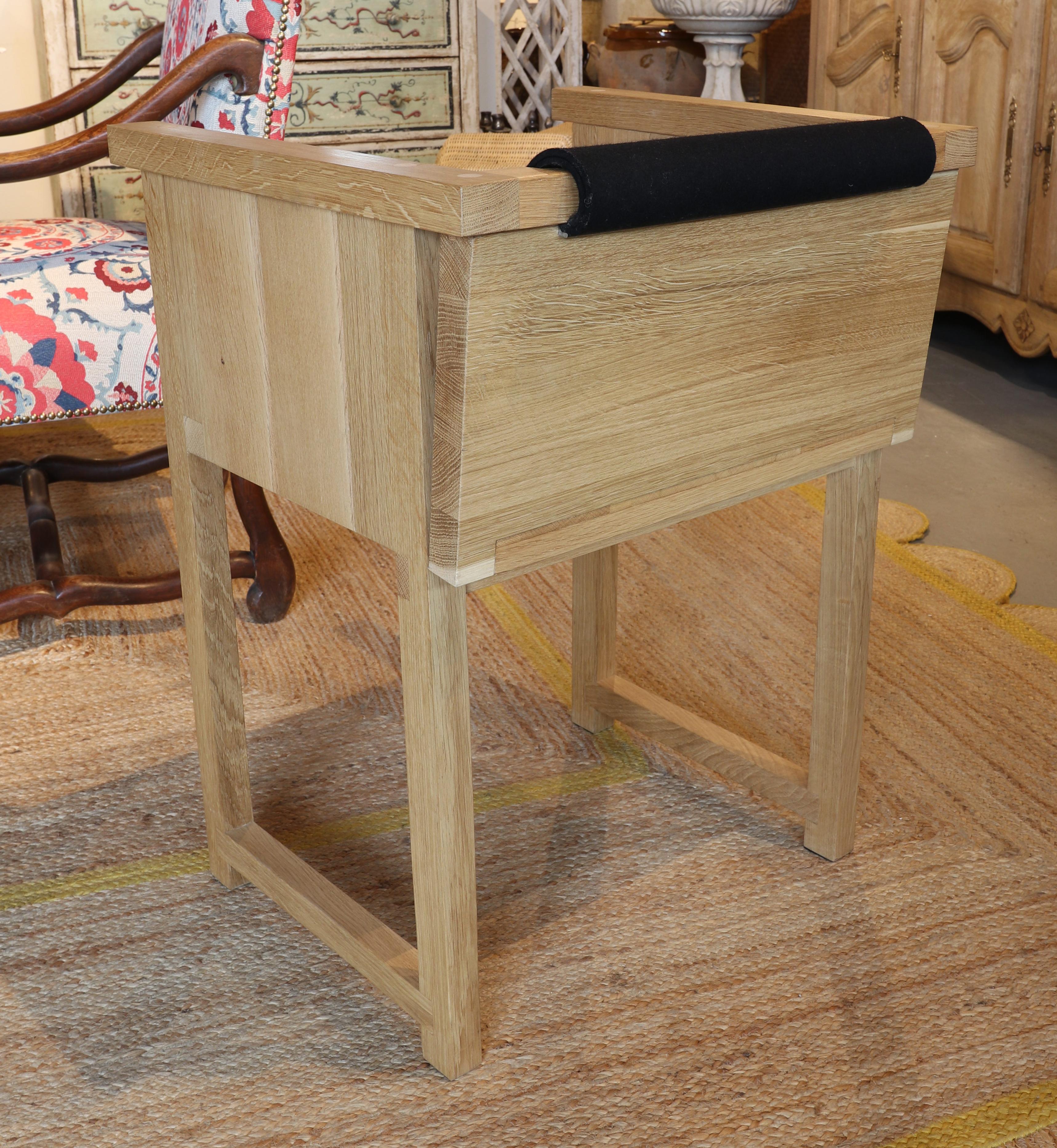 Fabric Handmade Sculpture oak Design Chair with Felt Backing For Sale