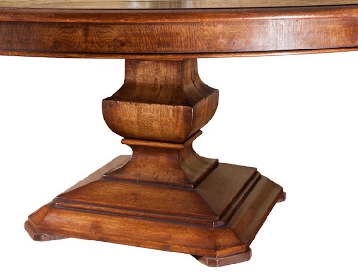 Renaissance Revival Dining Table Circular  Oak and Burr Oak veneered Segmented handmade by Garners For Sale