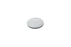 Handmade Set of 2 Rounded White Carrara and Grey Bardiglio Marble Coasters