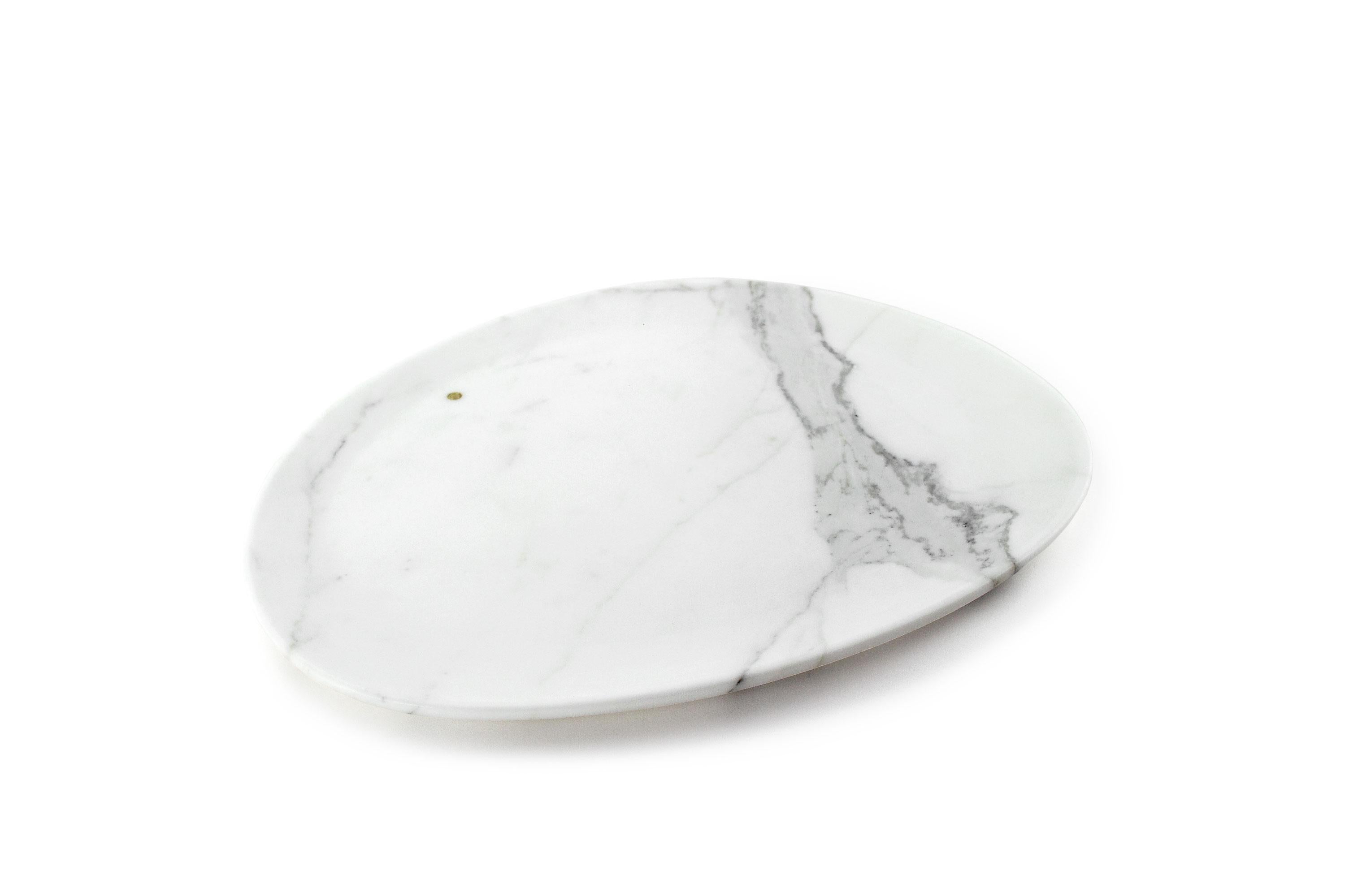 Platos Bandejas Vajilla Naranja Rosa Piedra Mármol Blanco Tallado a Mano Italia Siglo XXI y contemporáneo en venta