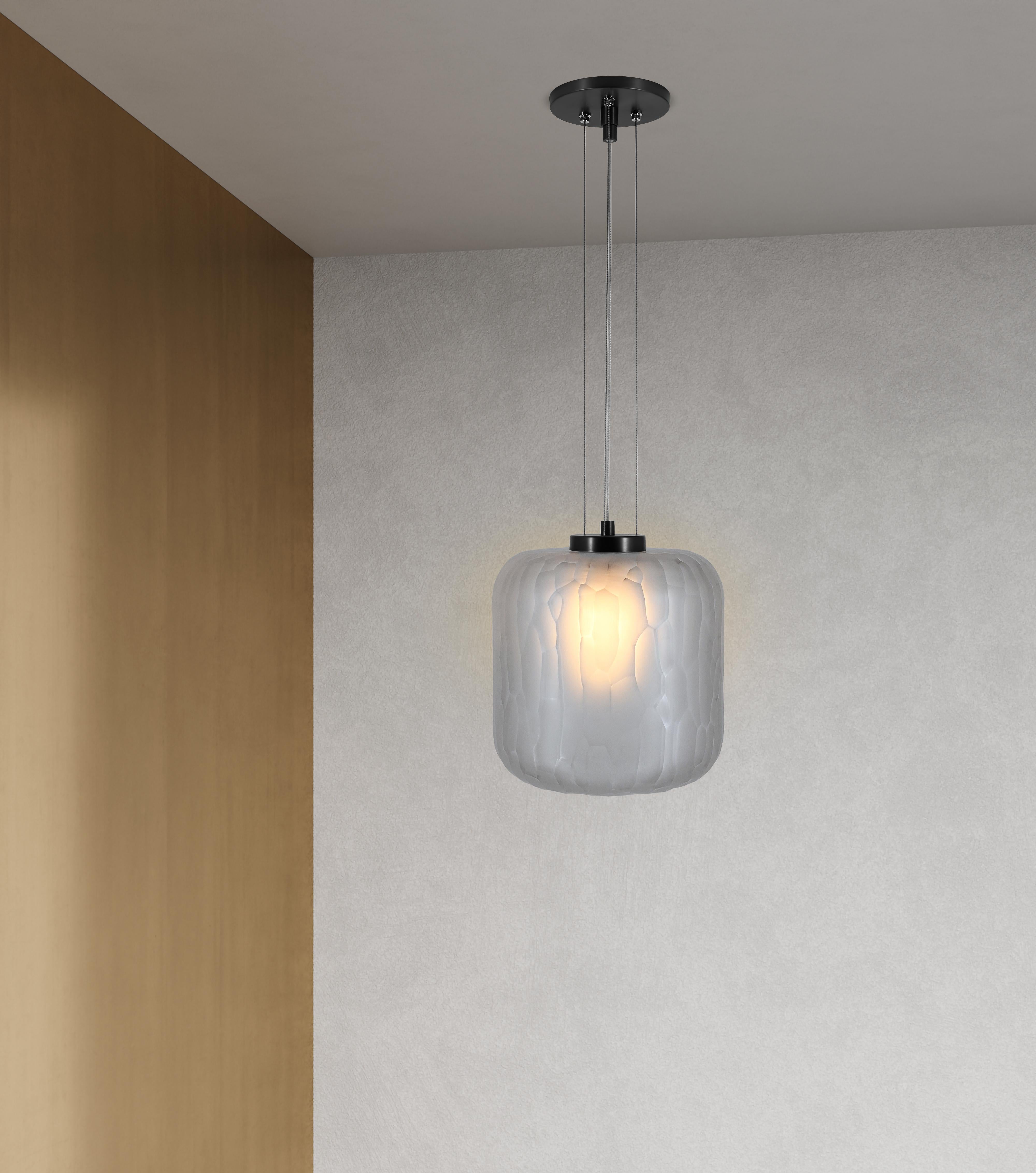 The Shereen Small pendant was designed with the expressive elegance of gemstone jewelry in mind. Bold, rounded contours with frosted, multifaceted surfaces create a remarkably exquisite sculptural piece with a rich, modern touch. Each piece is