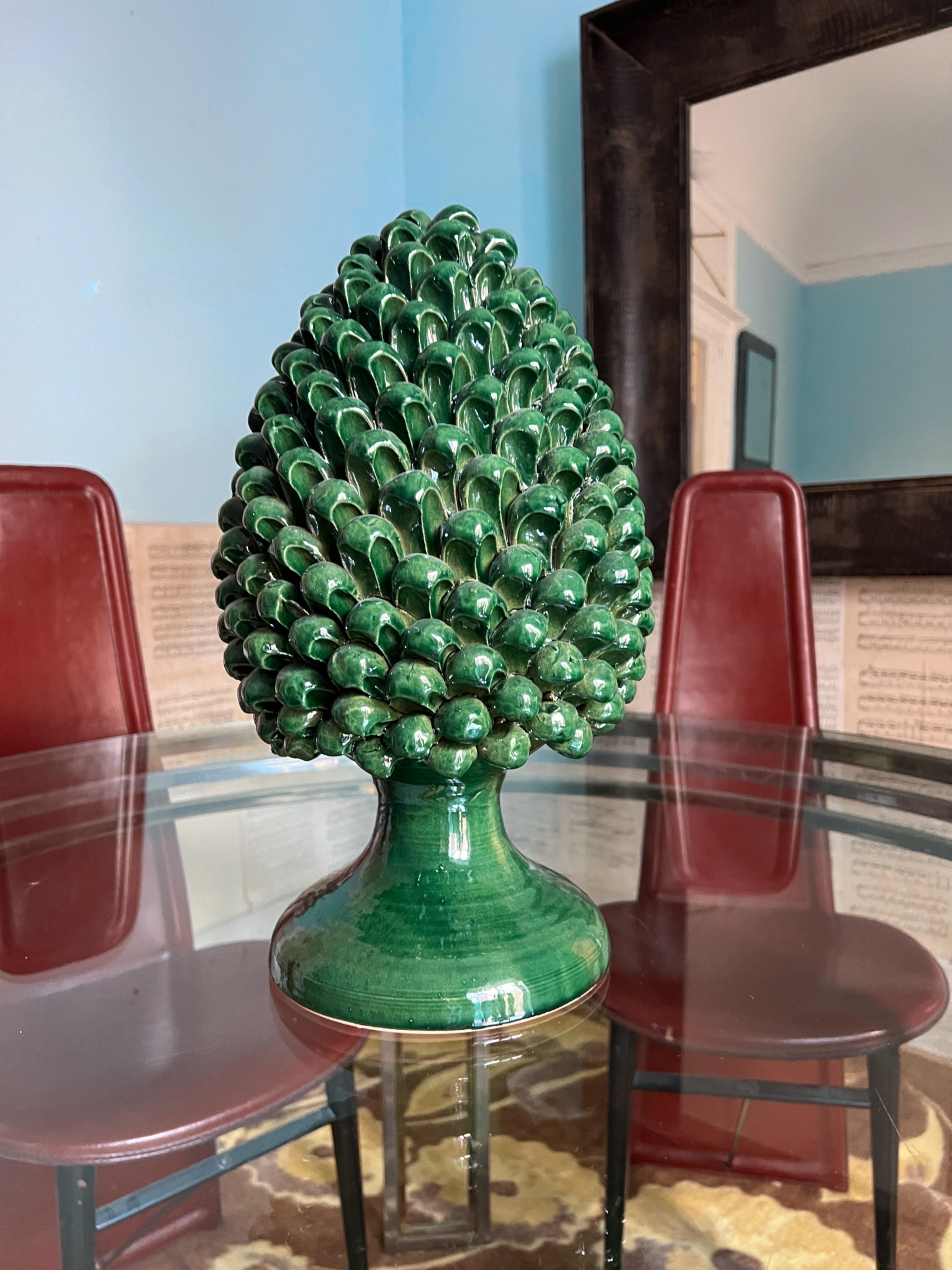 Handmade Sicilian Ceramic Pine Nut Italian Potter For Sale 6