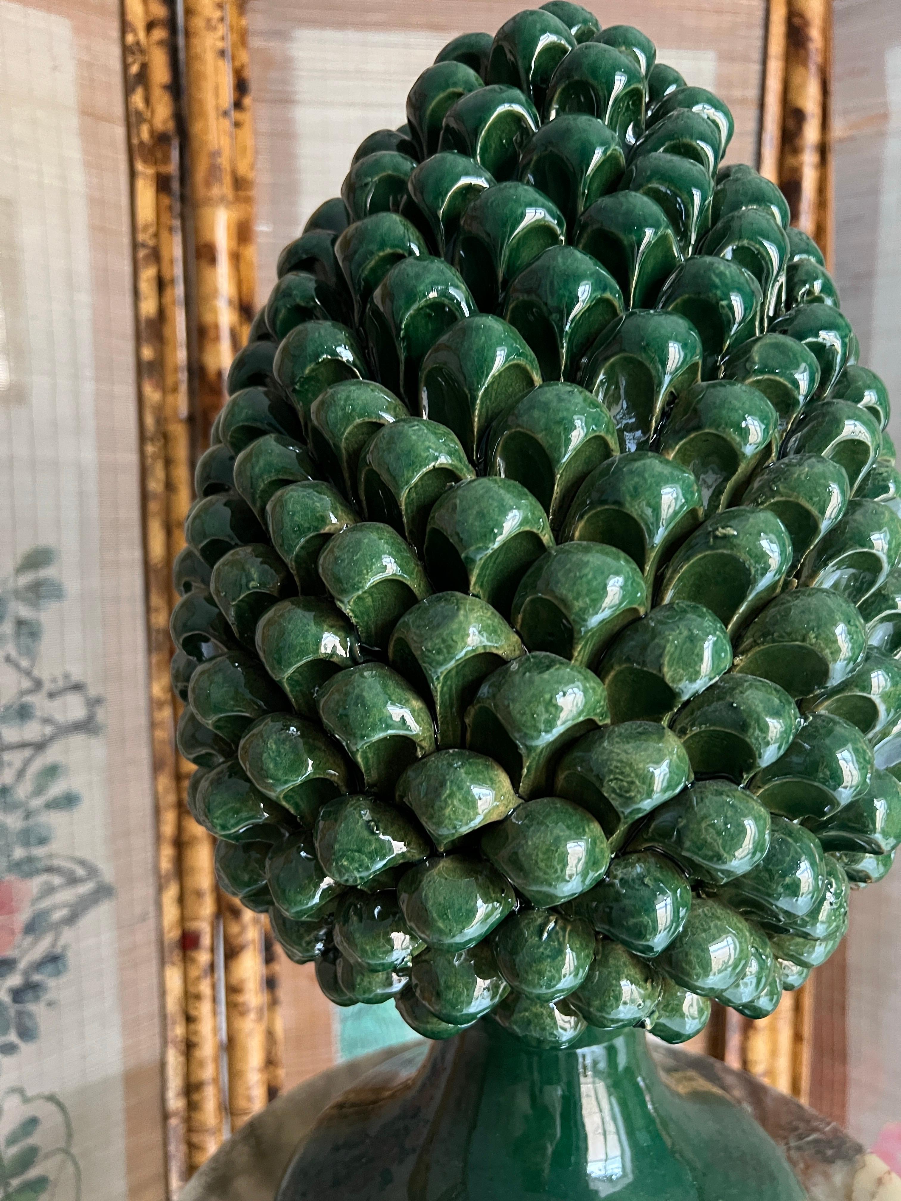 Handmade Sicilian Ceramic Pine Nut Italian Potter For Sale 7