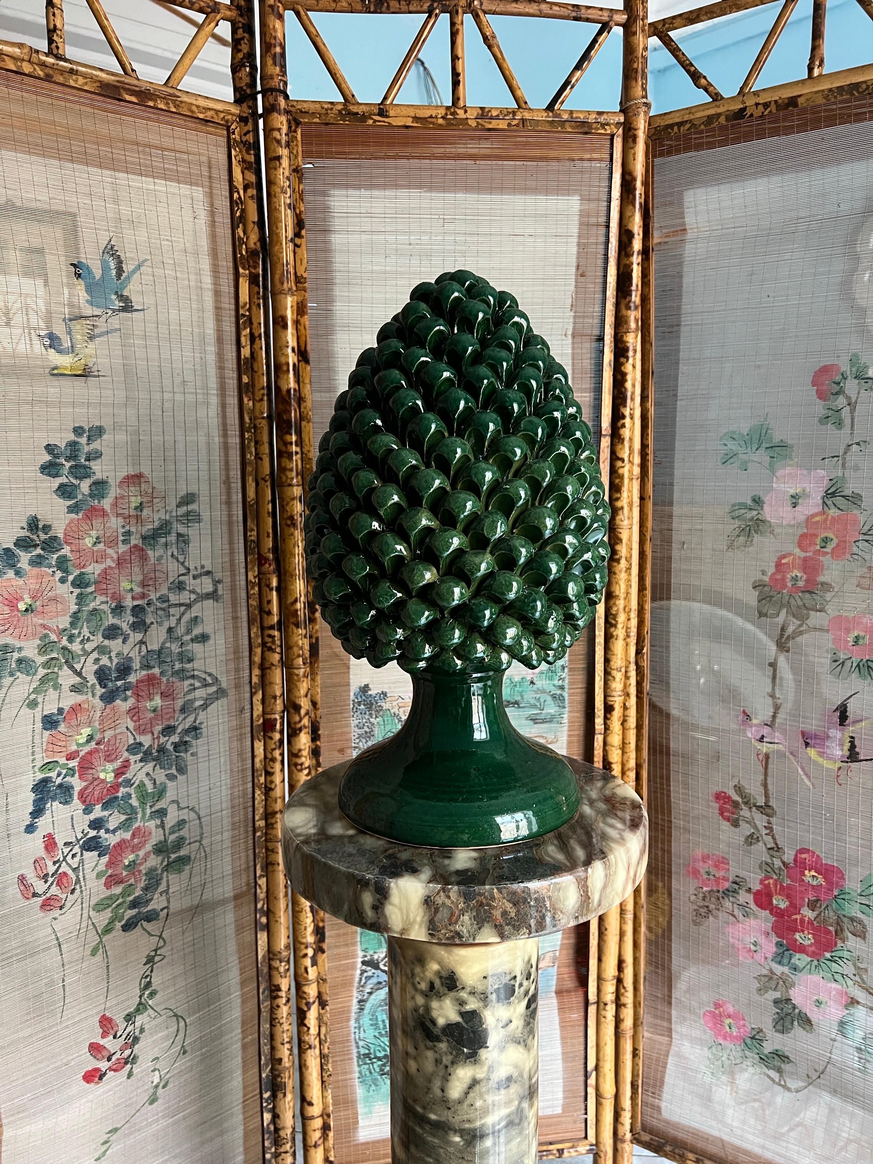 Handmade Sicilian Ceramic Pine Nut Italian Potter For Sale 9