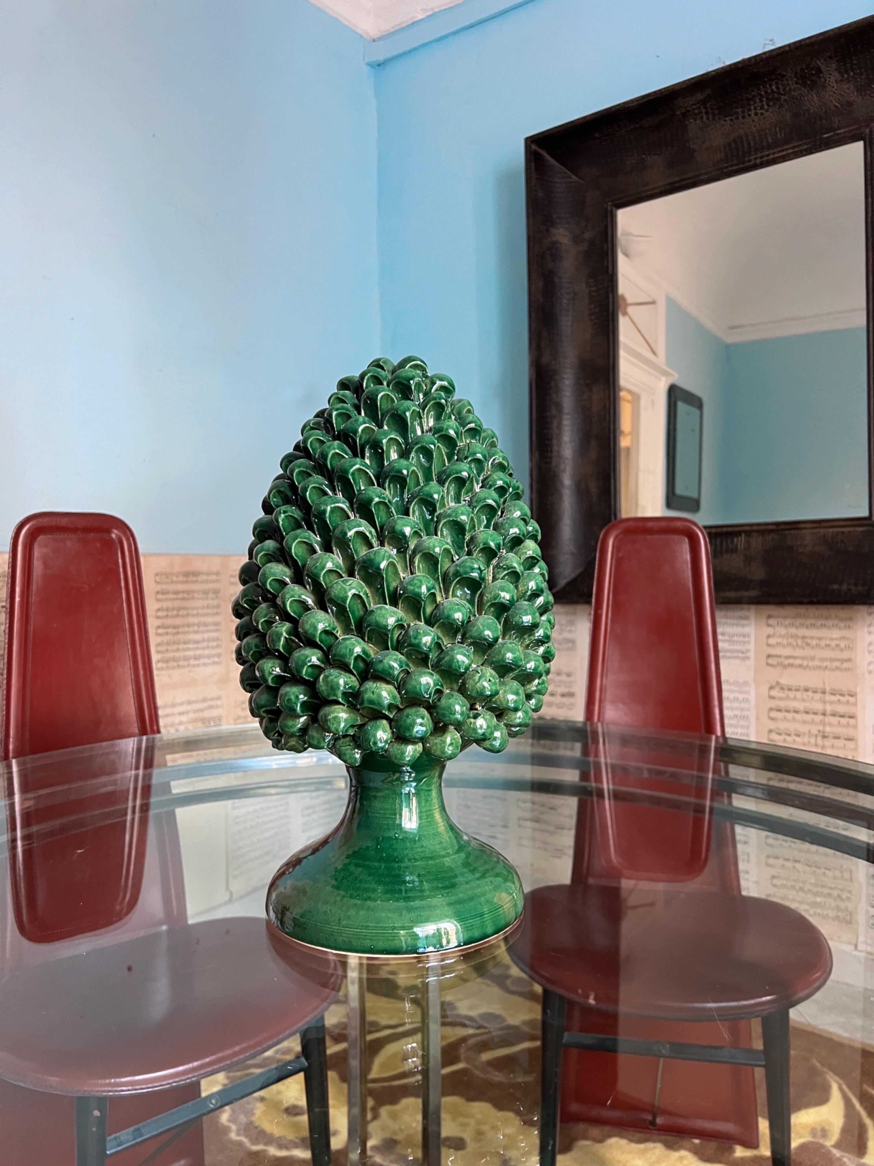Handmade Sicilian Ceramic Pine Nut Italian Potter For Sale 3