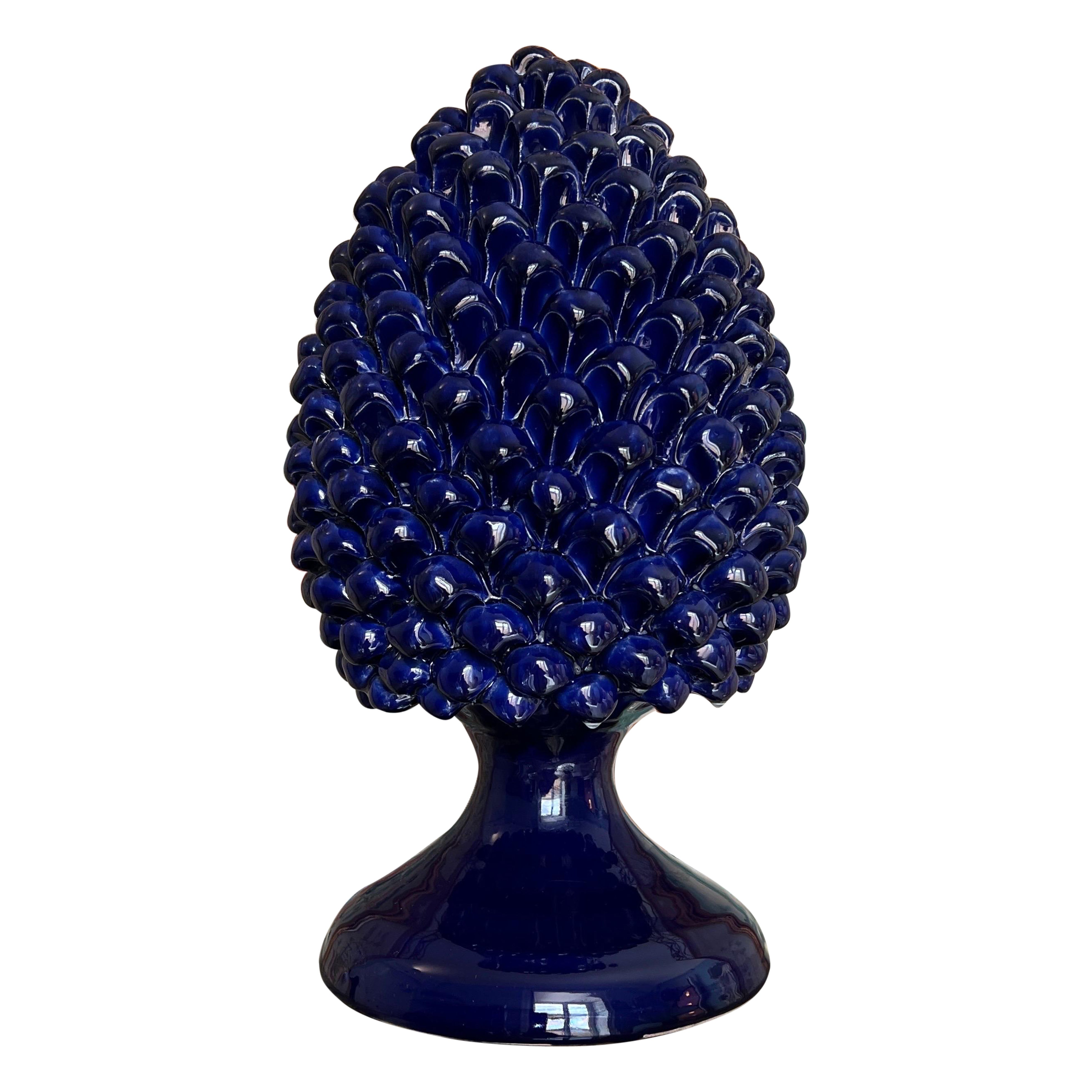 Handmade Sicilian Ceramic Pine Nut Italian Pottery