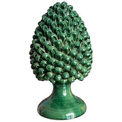 Handmade Sicilian Ceramic Pine Nut Italian Pottery