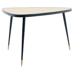 Handmade Side Table Organic Shape Black Iron Outline 5 Color 2 Height Medium Top