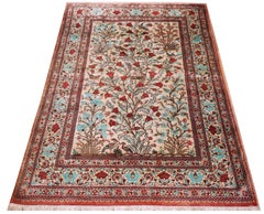 Handmade Silk Persian Rug Silk Ghom Rug 4x6 Silk Rug Silk Foundation Tapestry