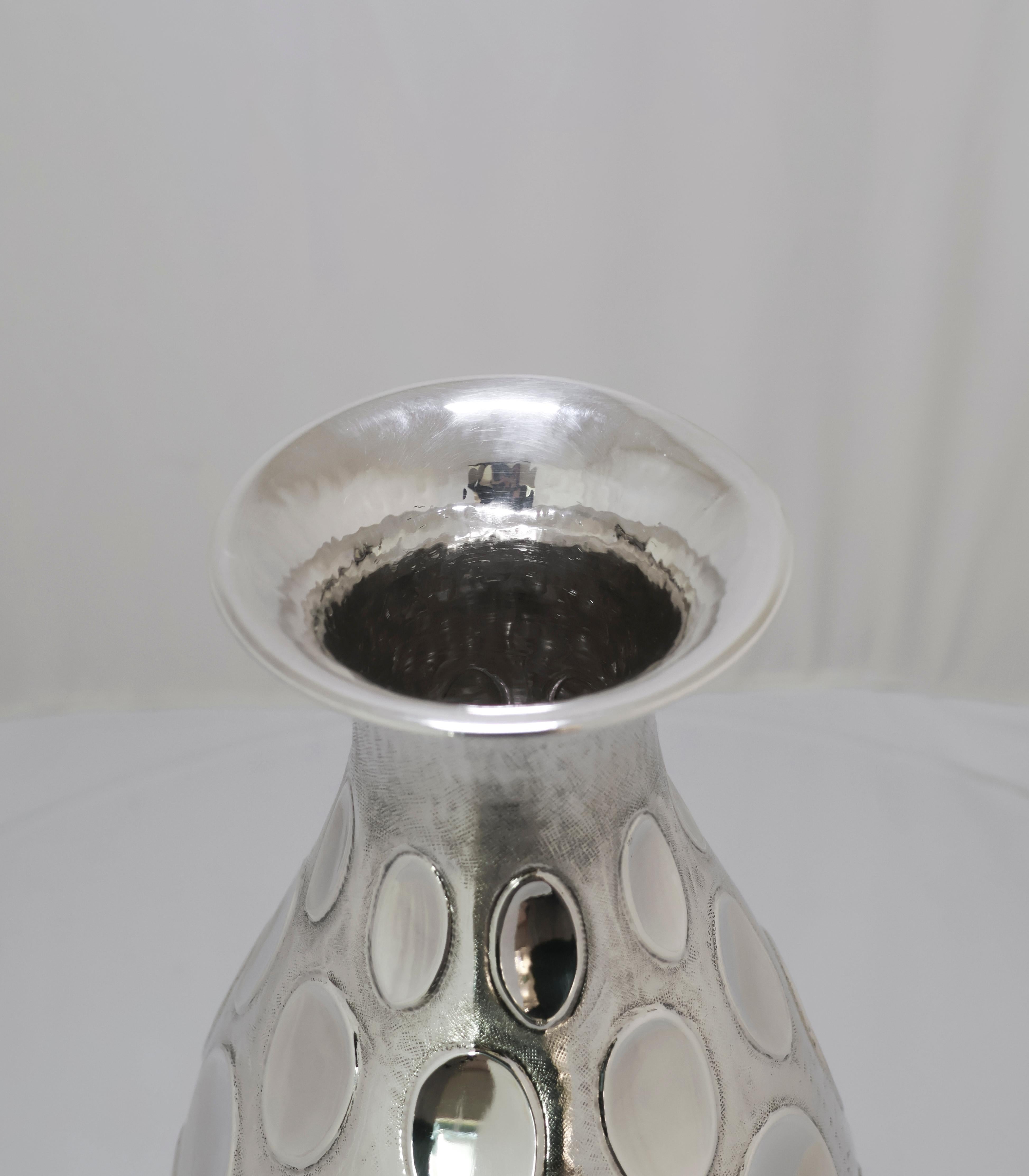 da uomo o donna Vaso da fiori in argento fatto a mano con design a bolle lucidato di Brandimarte 1900 in vendita