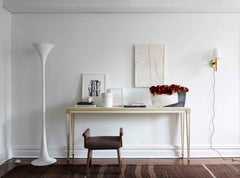 Handmade Single White Plaster Torchiere, Kacper Dolatowski