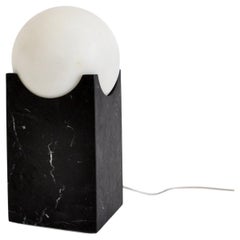 Handmade Small Eclipse Lamp in Black Marquina Marble