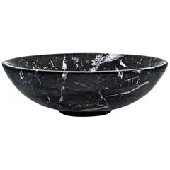 Handmade Small Fruit Bowl in Black Marquina Marble