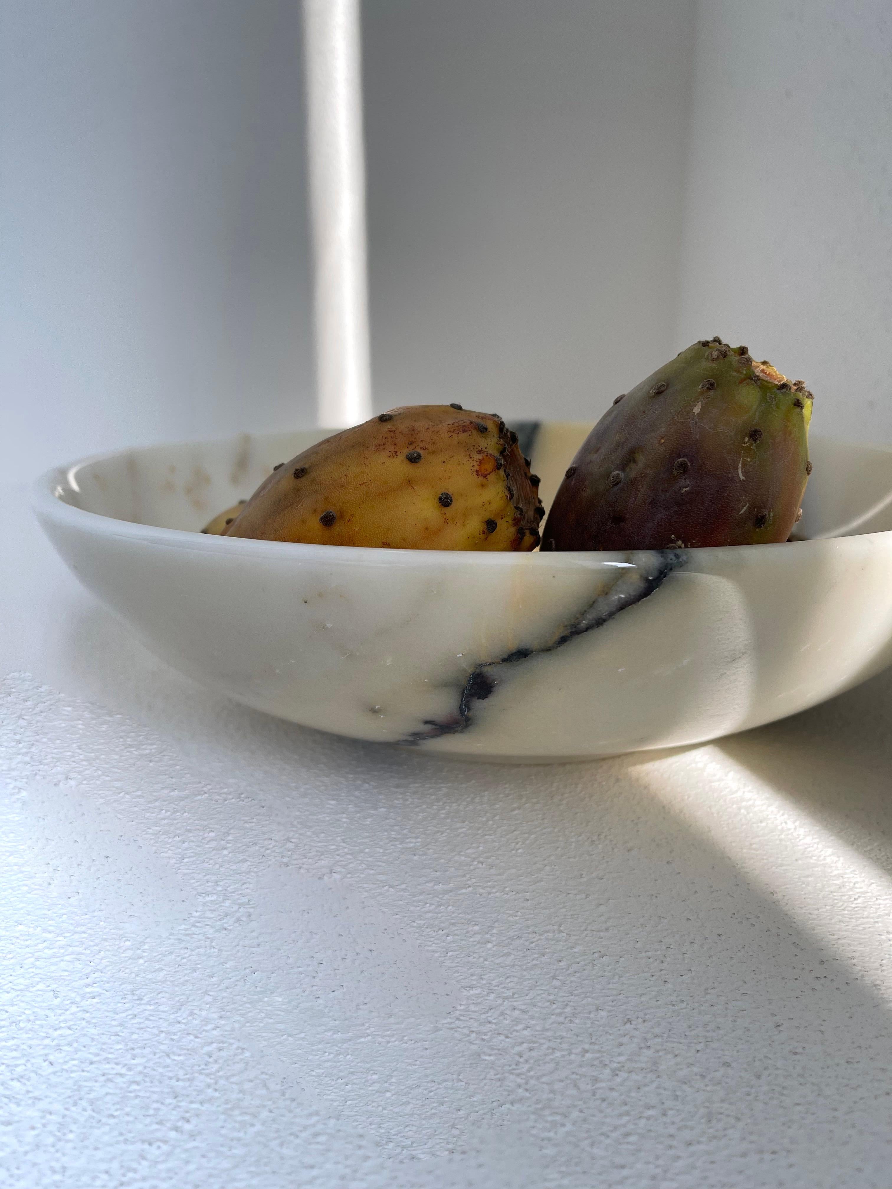 Handmade Small Fruit Bowl in Paonazzo Marble 2