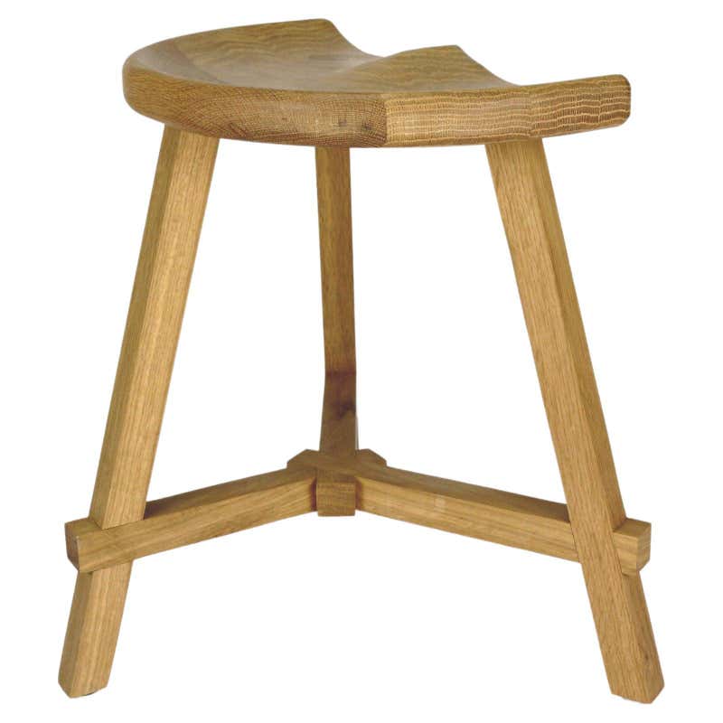 Minimal Three-Legged Stool in White Oak by Coolican and Company For ...