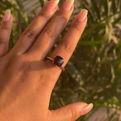 Bague unisexe en argent 925 Smokey Topaz Solitaire fait main Cadeau Bijoux