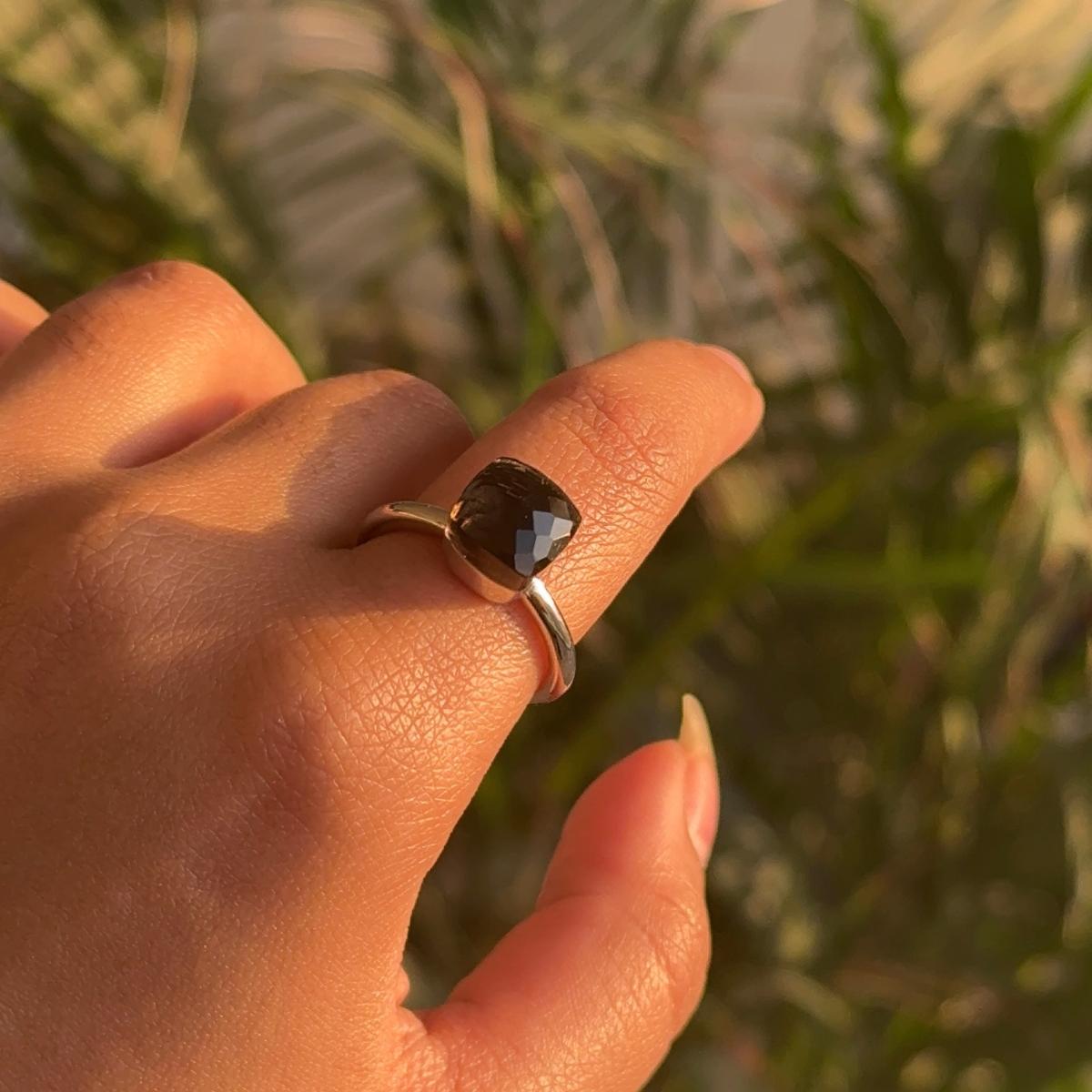For Sale:  Handmade Smokey Topaz Solitaire Unisex Ring in 925 Sterling Silver Gift Jewelry 5