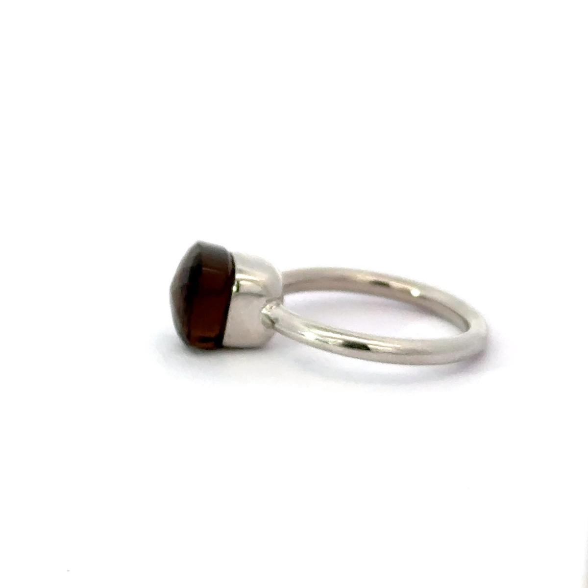 For Sale:  Handmade Smokey Topaz Solitaire Unisex Ring in 925 Sterling Silver Gift Jewelry 7