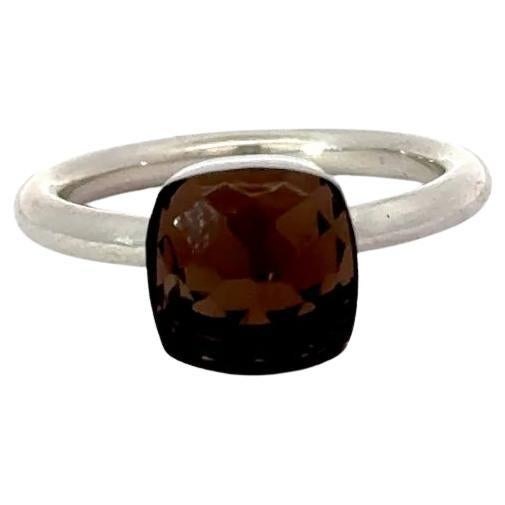 For Sale:  Handmade Smokey Topaz Solitaire Unisex Ring in 925 Sterling Silver Gift Jewelry